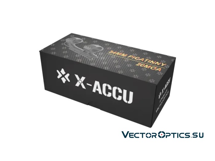 Кронштейн Vector Optics X-Accu 1.6" High Profile 34мм на Picatinny с выносом,20MOA,высокий (h=23мм),6 винтов,чёрный,212г (XASR-3015)