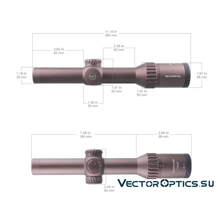 Оптический прицел Vector Optics Continental Tactical X6 1-6x24 SFP FDE кольца 30мм