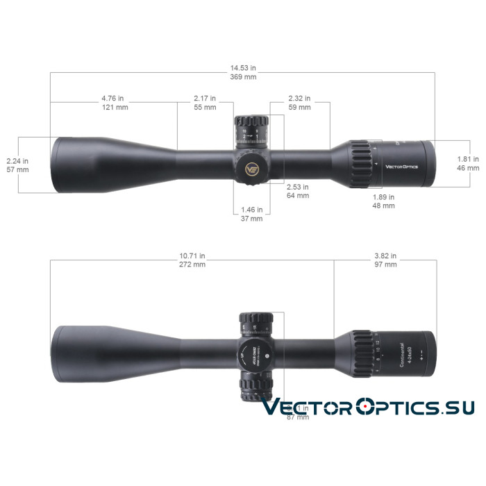 Оптический прицел Vector Optics Continental Tactical ARI X6 4-24x50 SFP Zero Stop кольца 30мм