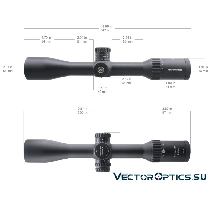 Оптический прицел Vector Optics Continental Tactical X8 2-16x44 SFP ED Zero Stop кольца 30мм